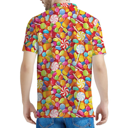 Colorful Candy Pattern Print Men's Polo Shirt