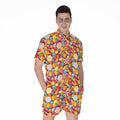 Colorful Candy Pattern Print Men's Romper