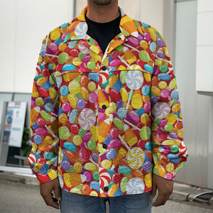 Colorful Candy Pattern Print Men's Shirt Jacket