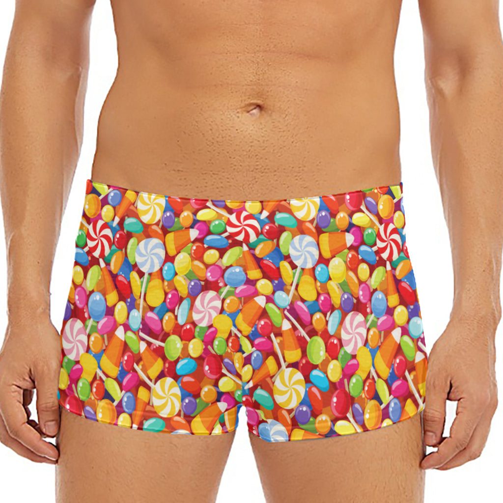 Colorful Candy Pattern Print Men's Short Boxer Briefs
