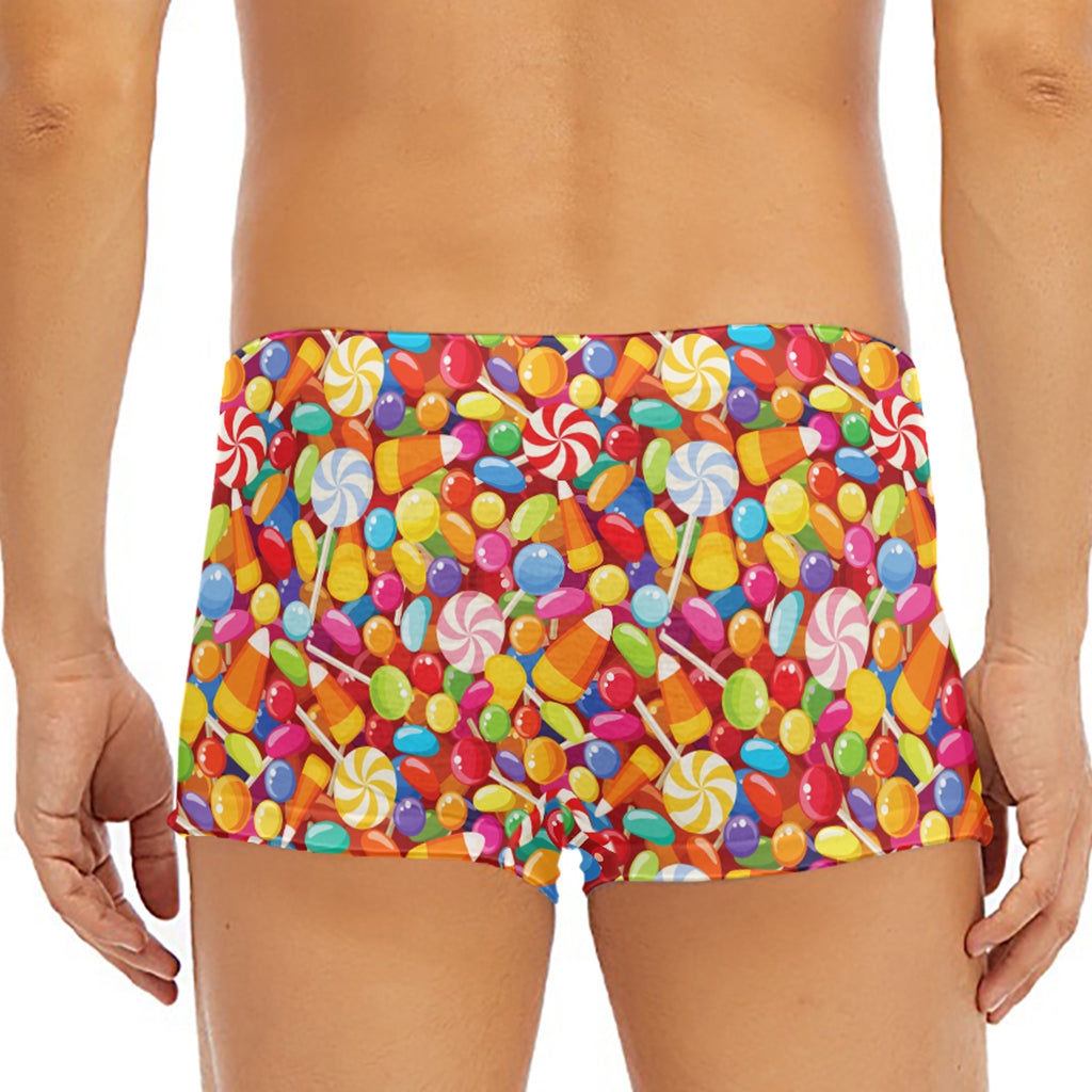 Colorful Candy Pattern Print Men's Short Boxer Briefs