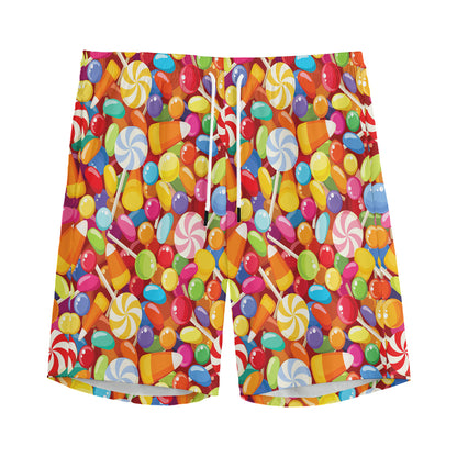 Colorful Candy Pattern Print Men's Sports Shorts