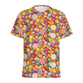 Colorful Candy Pattern Print Men's Athletic T-Shirt
