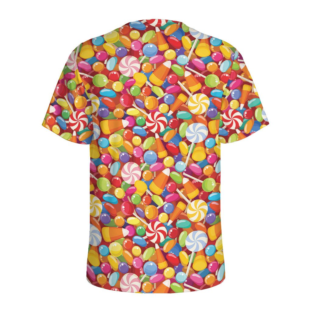 Colorful Candy Pattern Print Men's Sports T-Shirt