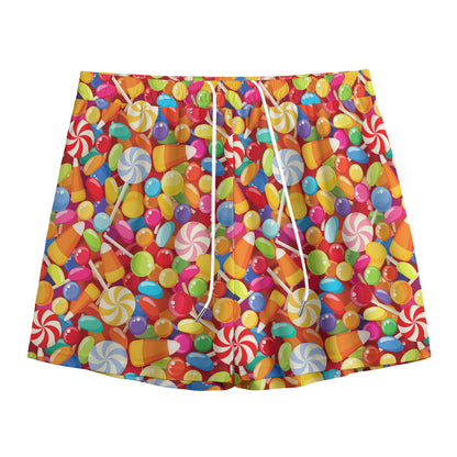 Colorful Candy Pattern Print Mesh Shorts