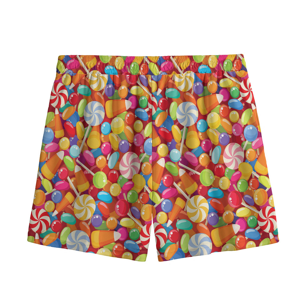 Colorful Candy Pattern Print Mesh Shorts