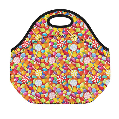 Colorful Candy Pattern Print Neoprene Lunch Bag