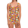 Colorful Candy Pattern Print One Piece Swimsuit