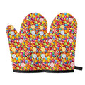 Colorful Candy Pattern Print Oven Mitts