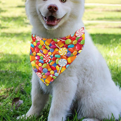 Colorful Candy Pattern Print Over The Collar Dog Bandana