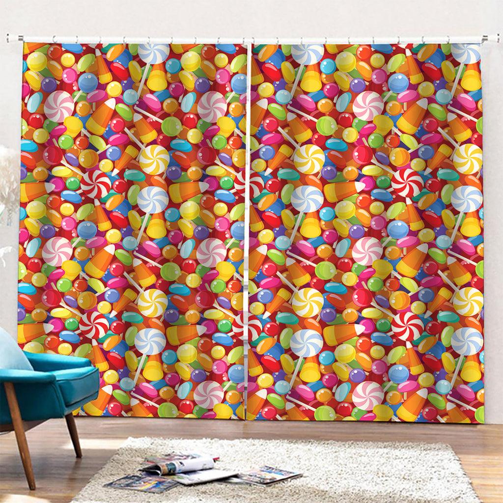 Colorful Candy Pattern Print Pencil Pleat Curtains