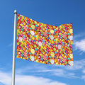 Colorful Candy Pattern Print Polyester Flag