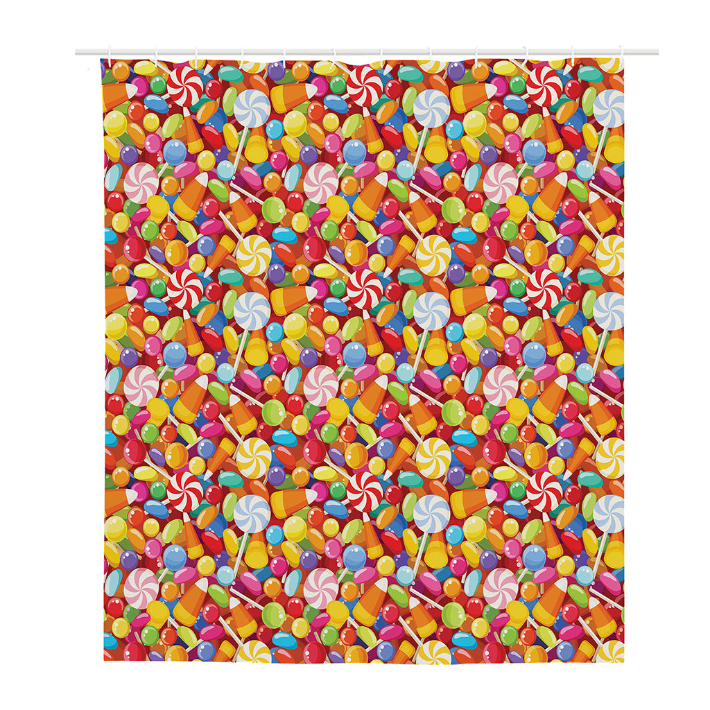 Colorful Candy Pattern Print Polyester Shower Curtain