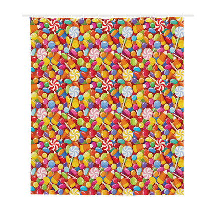 Colorful Candy Pattern Print Polyester Shower Curtain