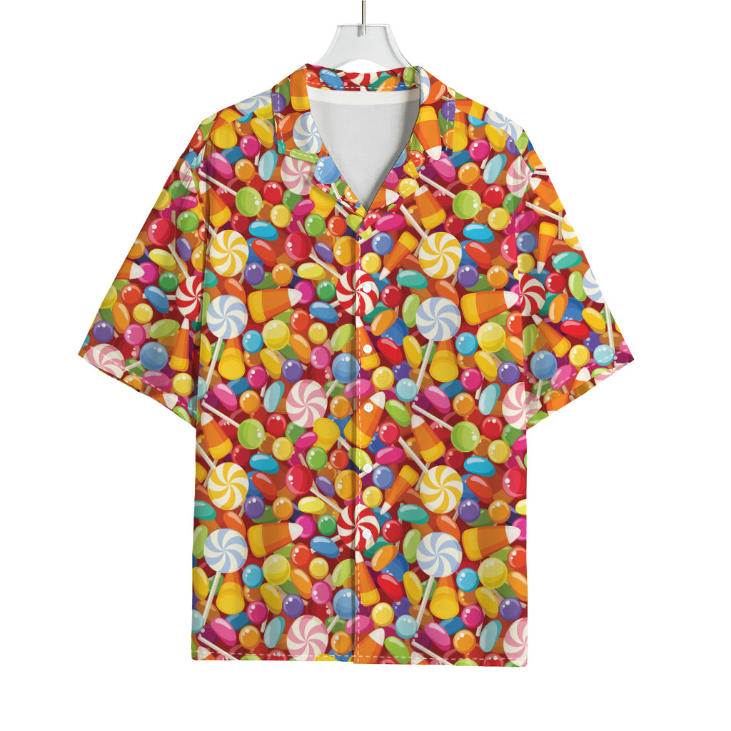 Colorful Candy Pattern Print Rayon Hawaiian Shirt