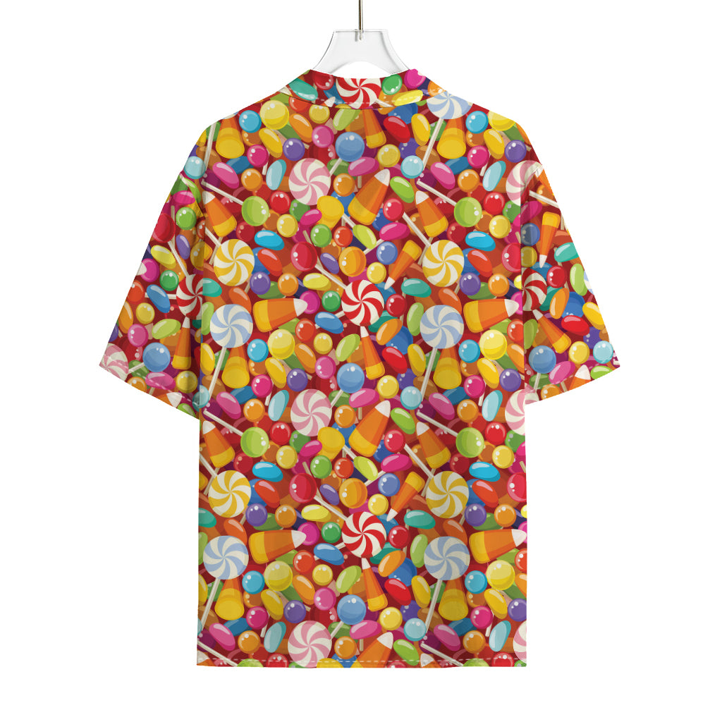 Colorful Candy Pattern Print Rayon Hawaiian Shirt