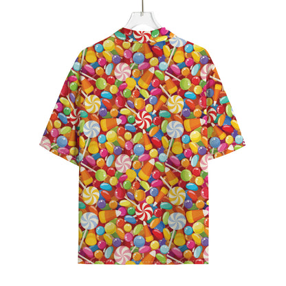 Colorful Candy Pattern Print Rayon Hawaiian Shirt