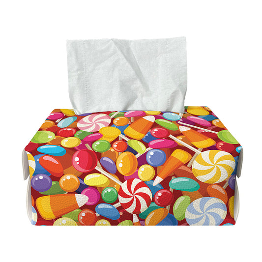 Colorful Candy Pattern Print Rectangle Tissue Box Cover