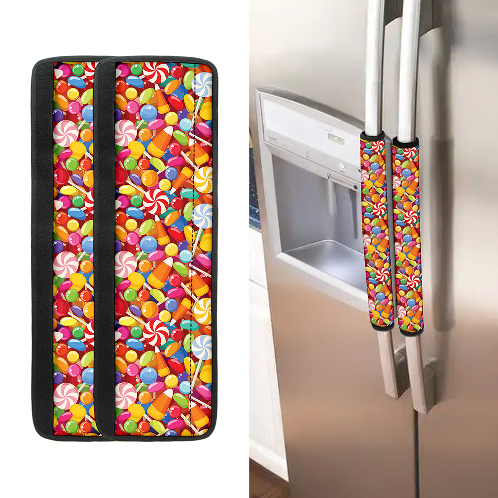 Colorful Candy Pattern Print Refrigerator Handle Covers