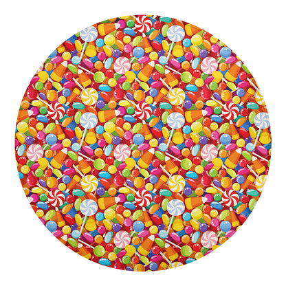 Colorful Candy Pattern Print Round Blanket