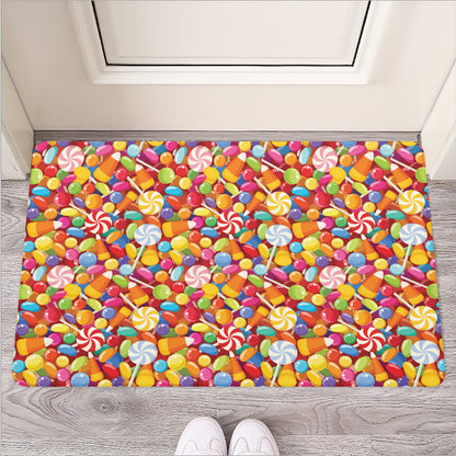 Colorful Candy Pattern Print Rubber Doormat