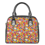 Colorful Candy Pattern Print Shoulder Handbag