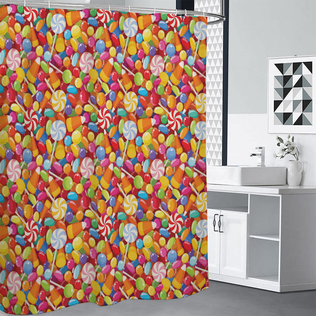 Colorful Candy Pattern Print Shower Curtain