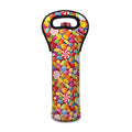 Colorful Candy Pattern Print Single Neoprene Wine Tote
