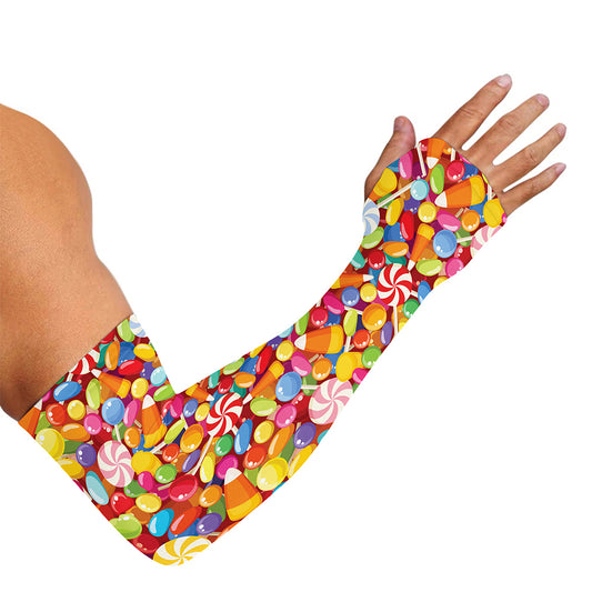 Colorful Candy Pattern Print Sun Protection Arm Sleeves