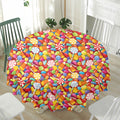 Colorful Candy Pattern Print Waterproof Round Tablecloth