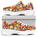 Colorful Candy Pattern Print White Chunky Shoes