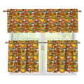 Colorful Cartoon Baby Bear Pattern Print 3 Piece Kitchen Curtains