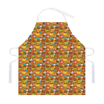 Colorful Cartoon Baby Bear Pattern Print Adjustable Apron