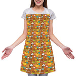 Colorful Cartoon Baby Bear Pattern Print Adjustable Apron