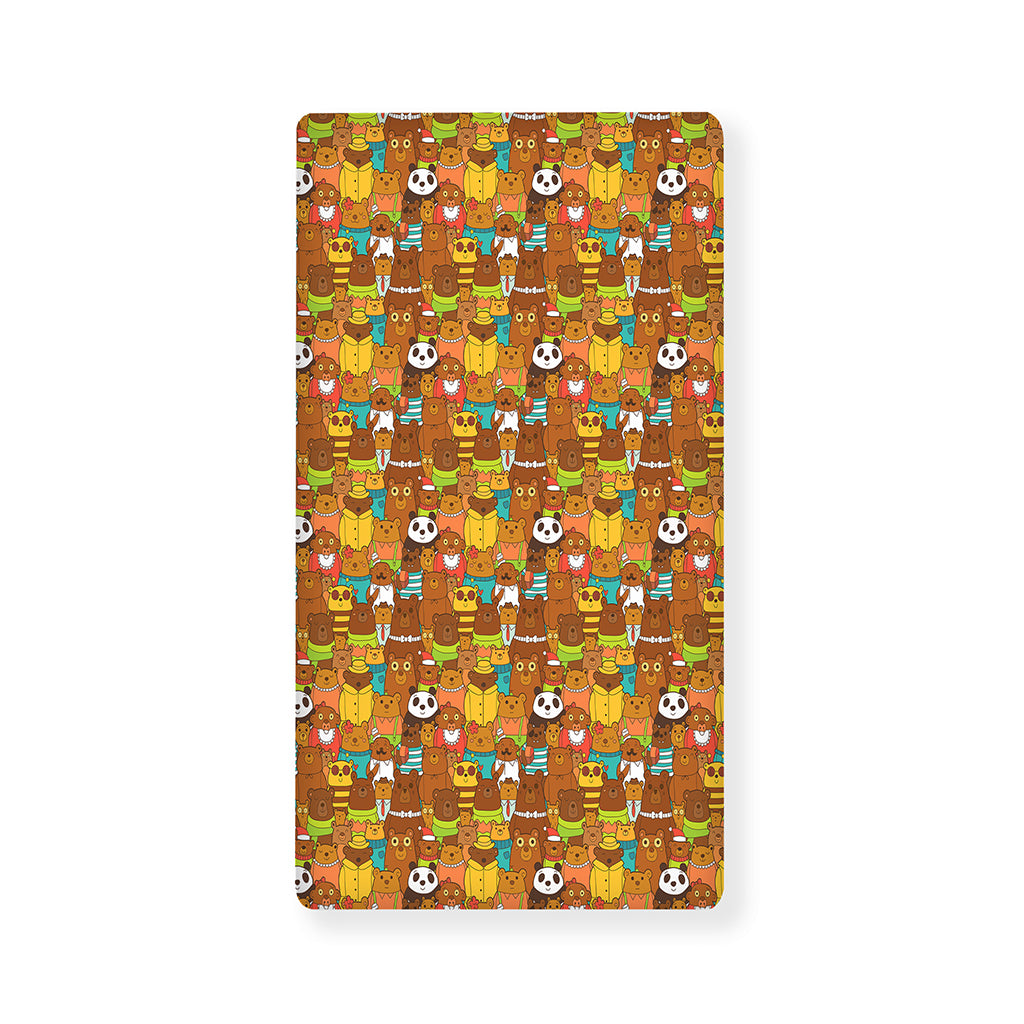 Colorful Cartoon Baby Bear Pattern Print Baby Crib Sheet