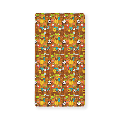 Colorful Cartoon Baby Bear Pattern Print Baby Crib Sheet