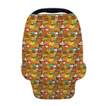 Colorful Cartoon Baby Bear Pattern Print Baby Seat Cover