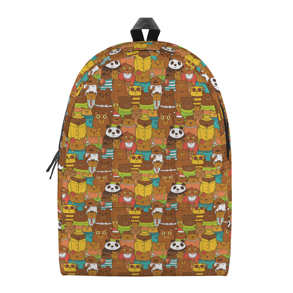 Colorful Cartoon Baby Bear Pattern Print Backpack