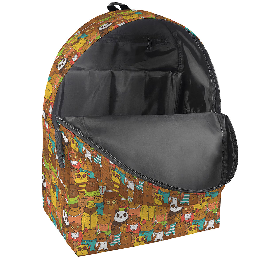 Colorful Cartoon Baby Bear Pattern Print Backpack