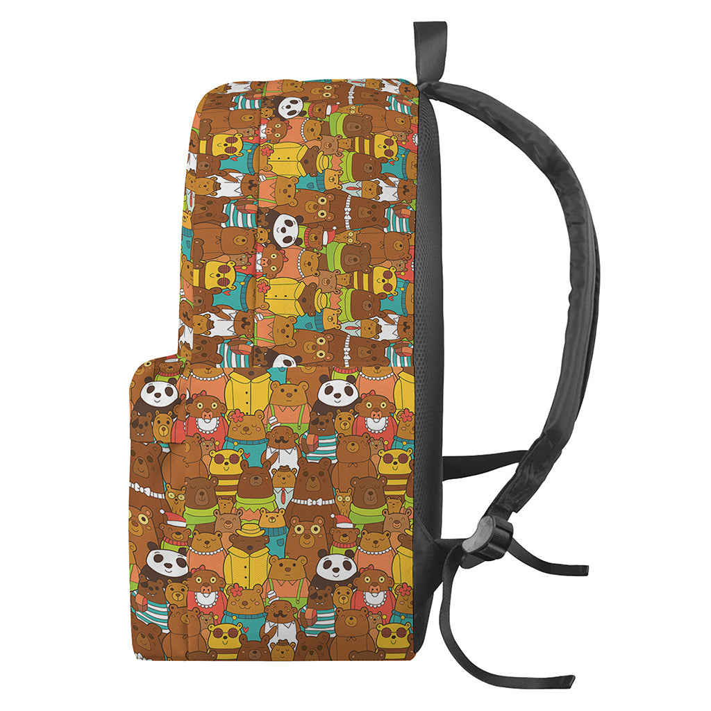 Colorful Cartoon Baby Bear Pattern Print Backpack