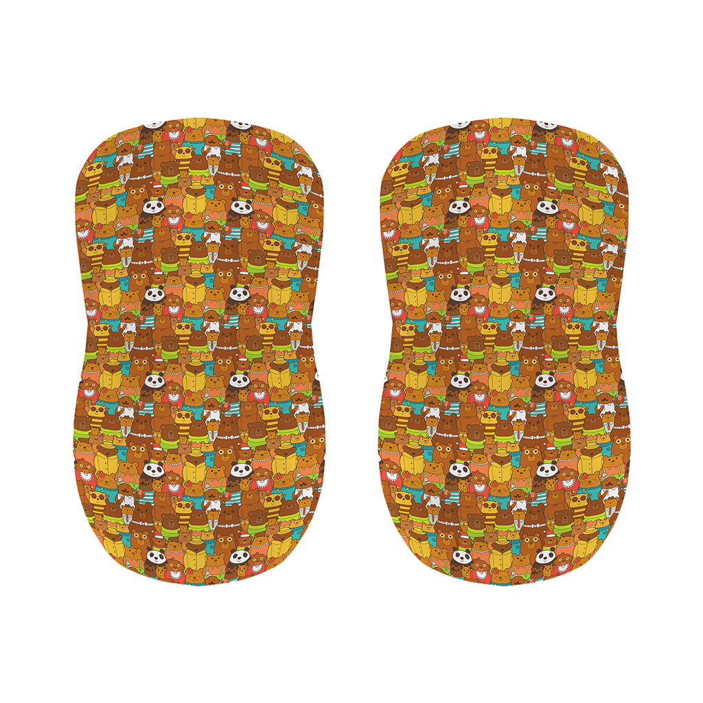 Colorful Cartoon Baby Bear Pattern Print Bar Stool Covers