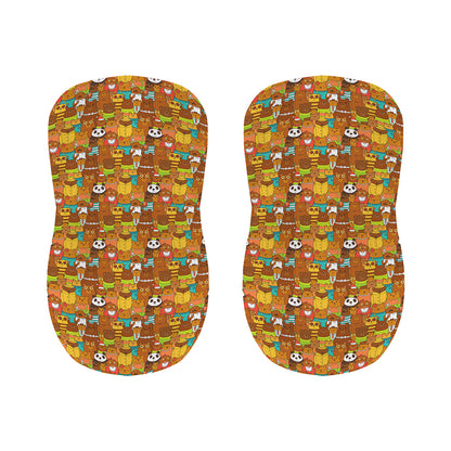 Colorful Cartoon Baby Bear Pattern Print Bar Stool Covers