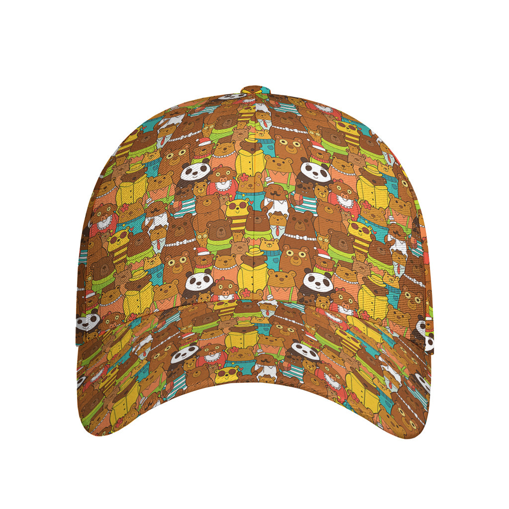 Colorful Cartoon Baby Bear Pattern Print Baseball Cap