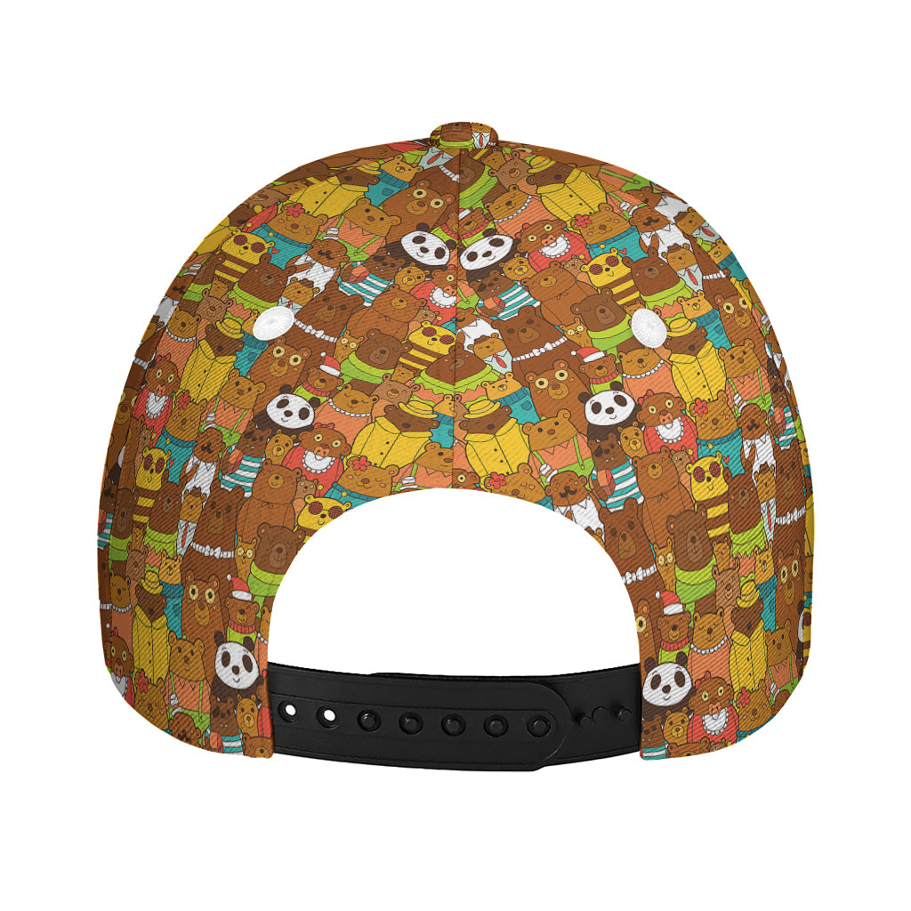 Colorful Cartoon Baby Bear Pattern Print Baseball Cap