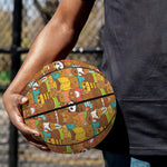 Colorful Cartoon Baby Bear Pattern Print Basketball