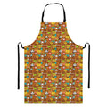 Colorful Cartoon Baby Bear Pattern Print Bib Apron With Pocket