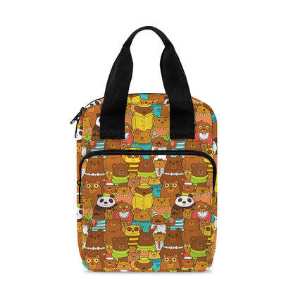 Colorful Cartoon Baby Bear Pattern Print Bible Tote Bag