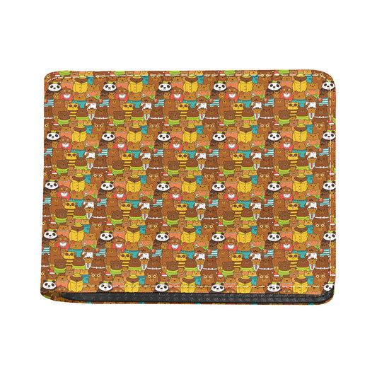 Colorful Cartoon Baby Bear Pattern Print Bifold Wallet