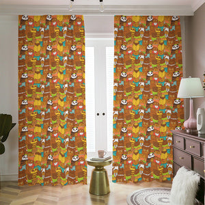 Colorful Cartoon Baby Bear Pattern Print Blackout Pencil Pleat Curtains