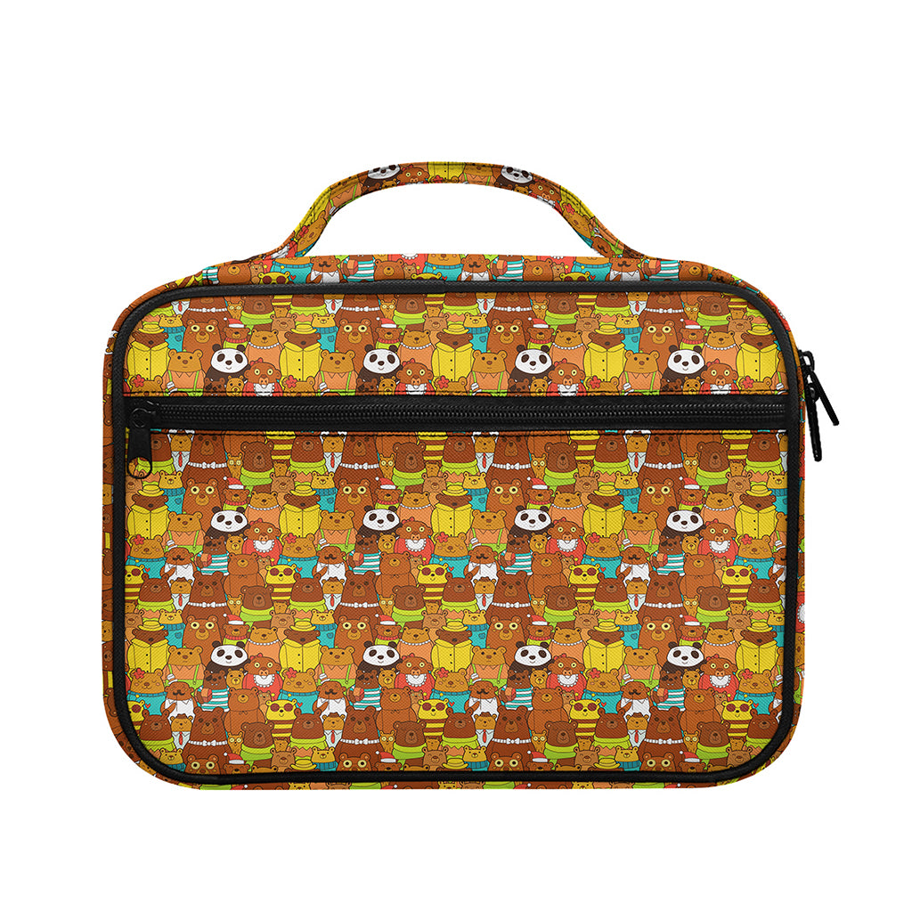 Colorful Cartoon Baby Bear Pattern Print Briefcase Bible Bag